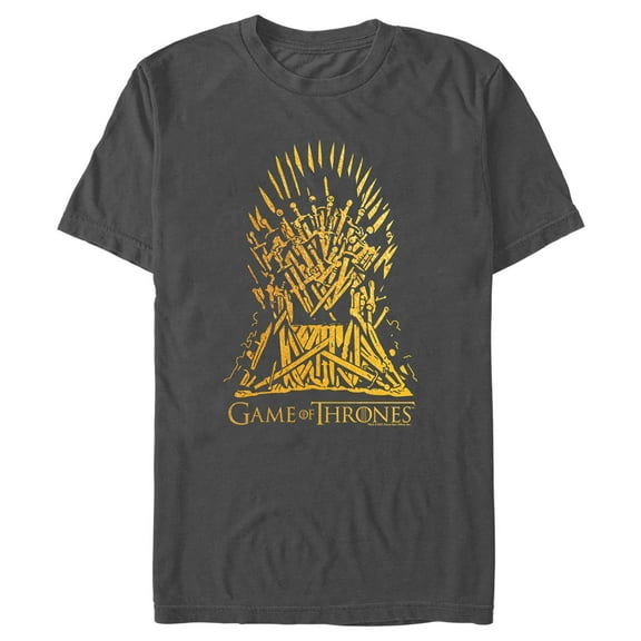 Men's Game of Thrones Yellow Iron Throne  Graphic Tee Charcoal 3X Large
