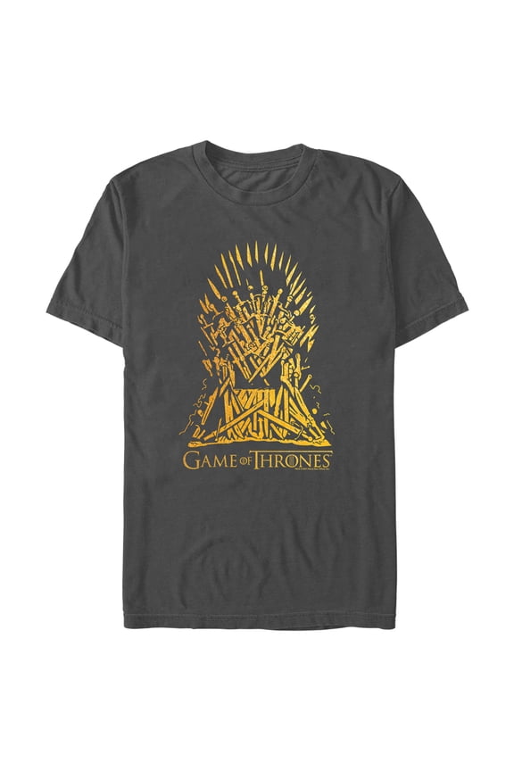 Men's Game of Thrones Yellow Iron Throne Graphic Tee Charcoal 3X Large