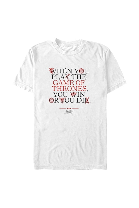 Men's Game of Thrones You Win or You Die in Sigils Graphic Tee White 3X Large