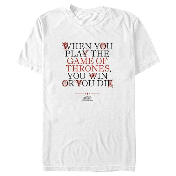 Men's Game of Thrones You Win or You Die in Sigils  Graphic Tee White Medium