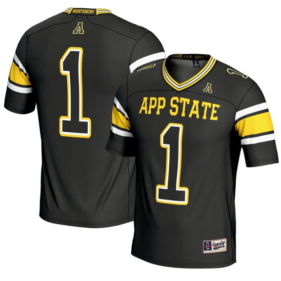 Men's GameDay Greats #1 Black Appalachian State Mountaineers Endzone Football Jersey