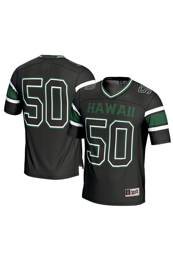 Men's GameDay Greats #1 Black Hawaii Rainbow Warriors Football Jersey