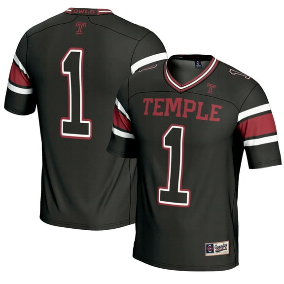 Men's GameDay Greats #1 Black Temple Owls Endzone Football Jersey