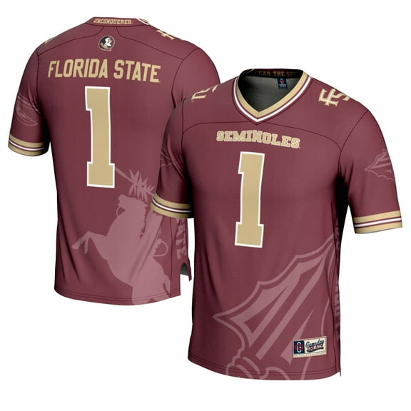 Men's GameDay Greats #1 Garnet Florida State Seminoles Icon Print Football Fashion Jersey