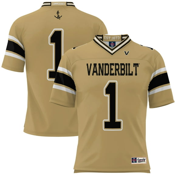 Men's GameDay Greats #1 Gold Vanderbilt Commodores Football Jersey