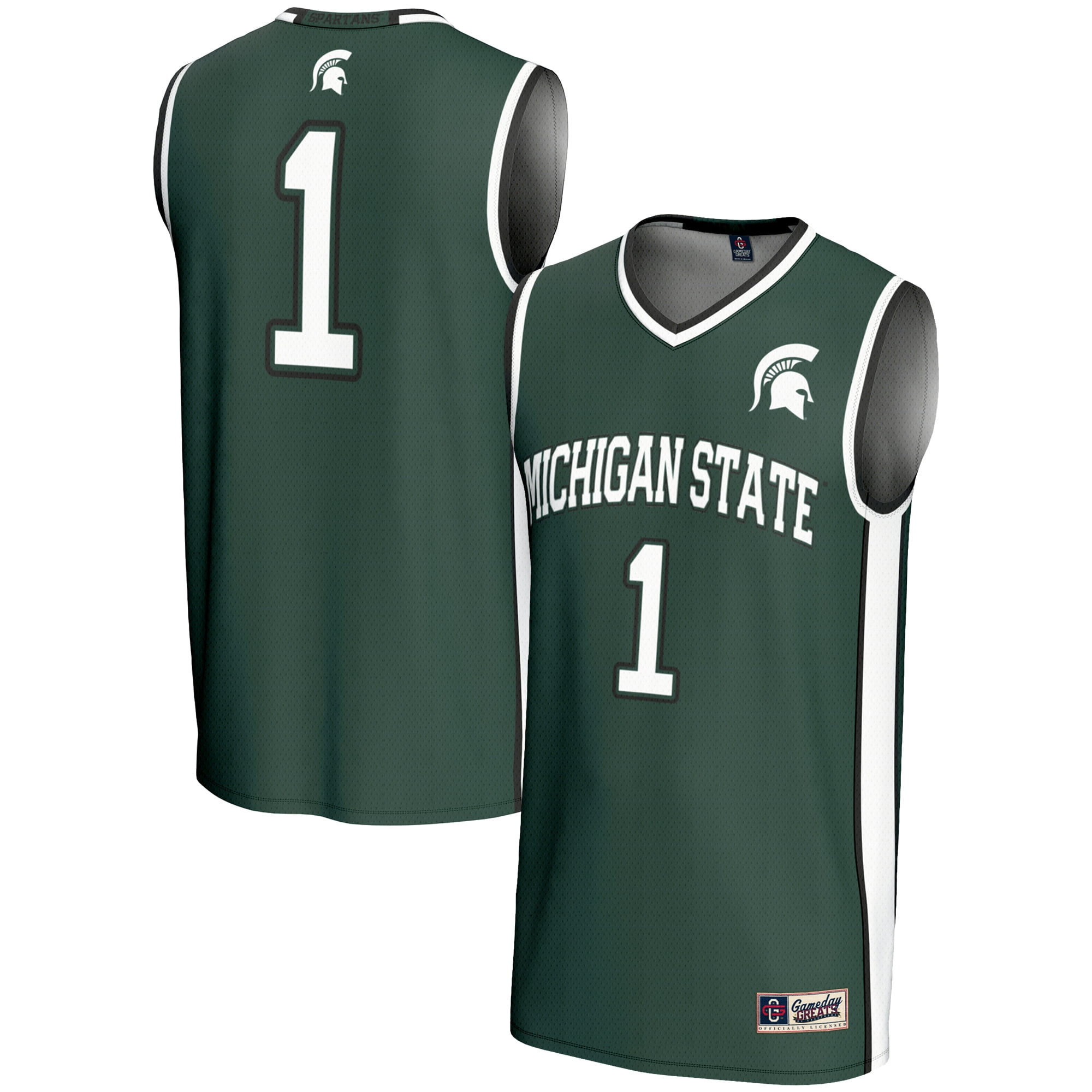 Men s GameDay Greats 1 Green Michigan State Spartans Lightweight Basketball Jersey Walmart