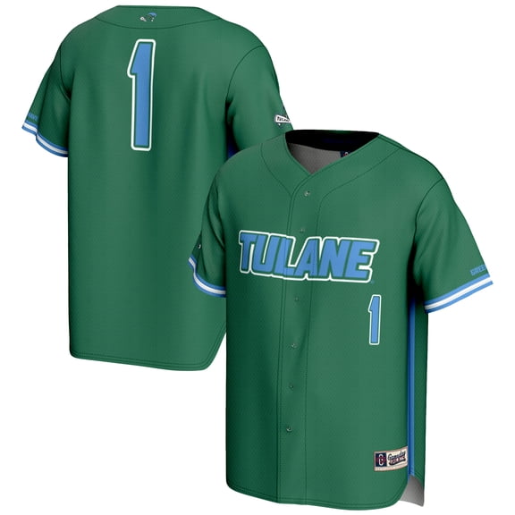 Men's GameDay Greats #1 Green Tulane Green Wave Lightweight Baseball Jersey