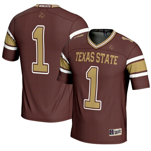 Men's GameDay Greats #1 Maroon Texas State Bobcats Endzone Football Jersey