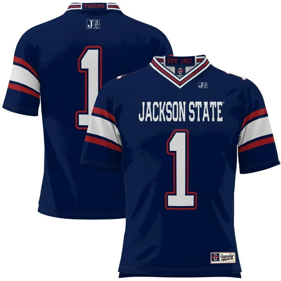 Men's GameDay Greats #1 Navy Jackson State Tigers Football Jersey