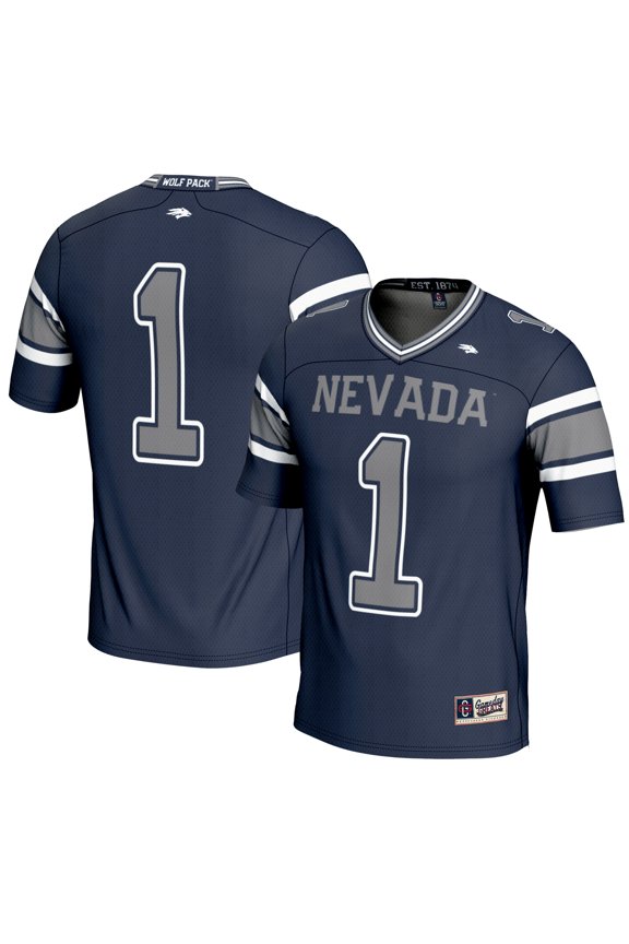 Men's GameDay Greats #1 Navy Nevada Wolf Pack Endzone Football Jersey