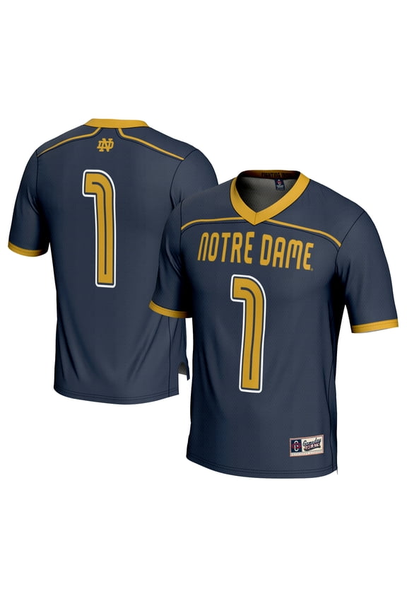 Men's GameDay Greats #1 Navy Notre Dame Fighting Irish Lightweight Lacrosse Fashion Jersey