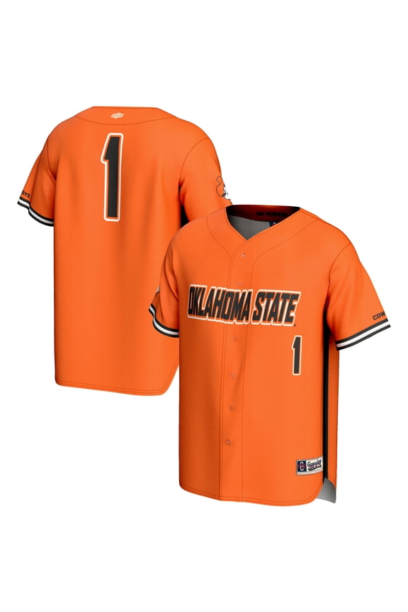 Men's GameDay Greats #1 Orange Oklahoma State Cowboys Lightweight Baseball Fashion Jersey