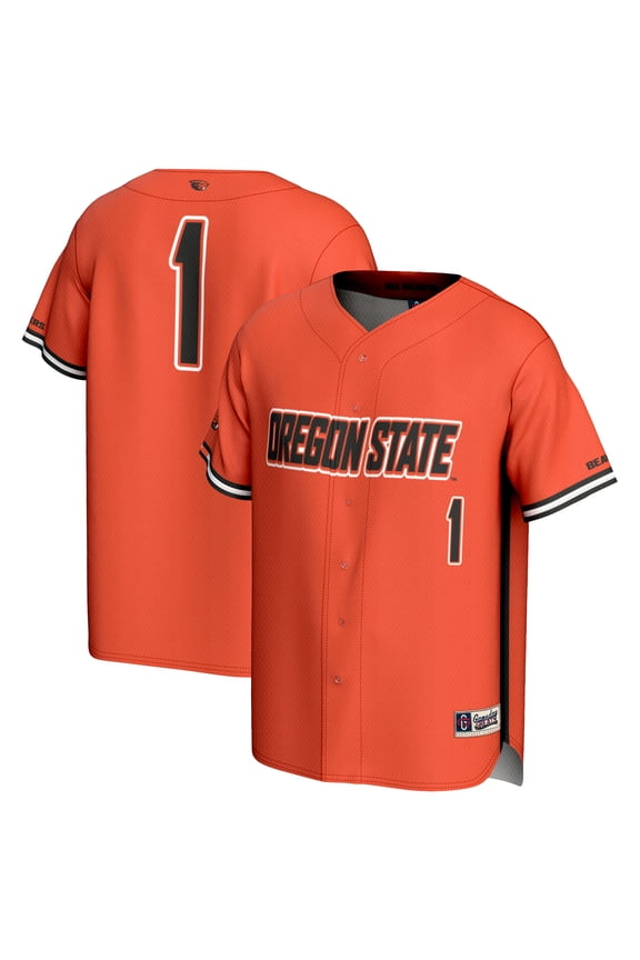 Men's GameDay Greats #1 Orange Oregon State Beavers Lightweight Baseball Fashion Jersey