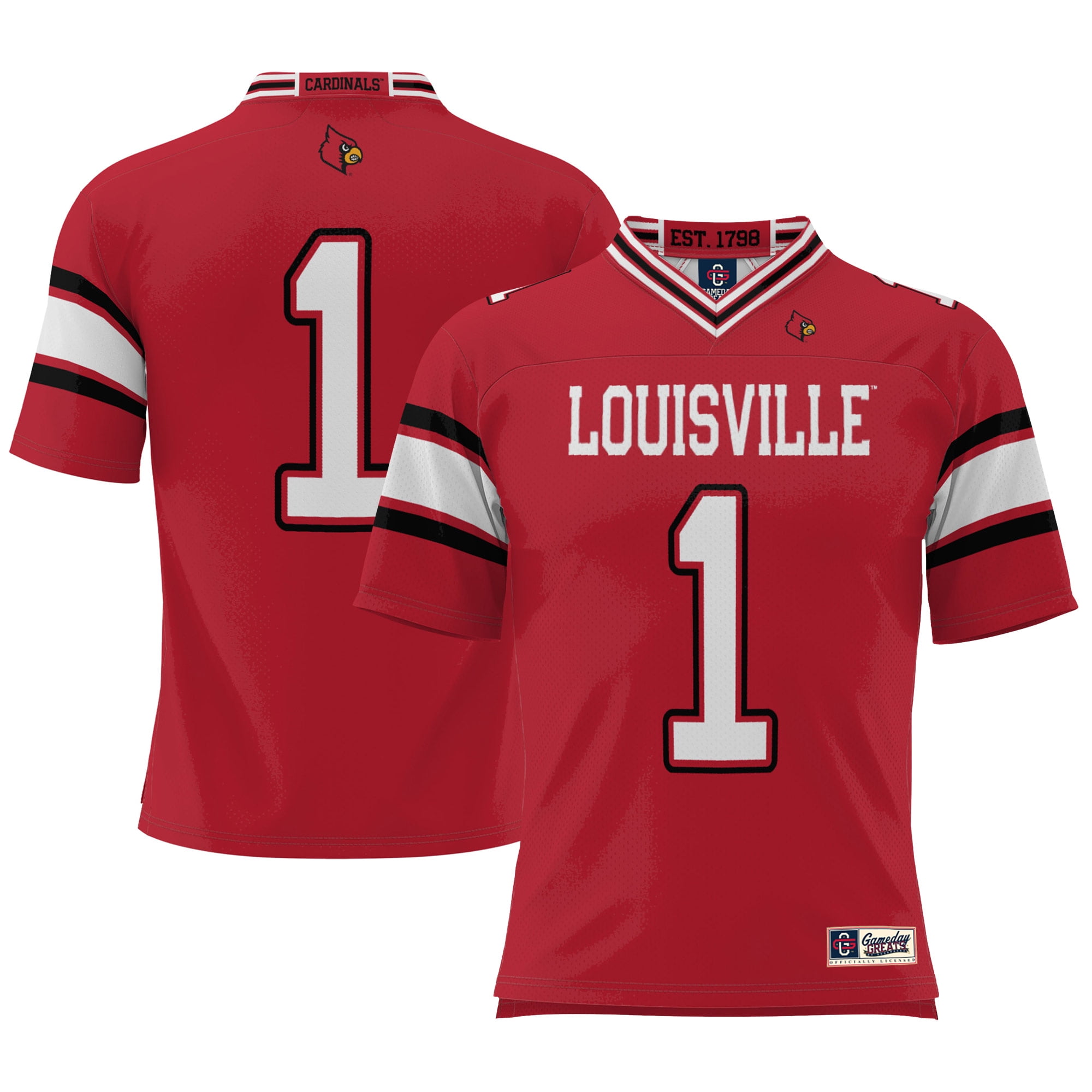 Men's GameDay Greats 1 Red Louisville Cardinals Football Jersey