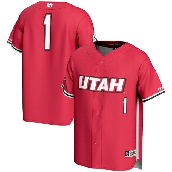 Men's GameDay Greats #1 Red Utah Utes Lightweight Baseball Fashion Jersey