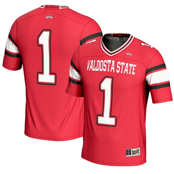 Men's GameDay Greats #1 Red Valdosta State Blazers Endzone Football Jersey