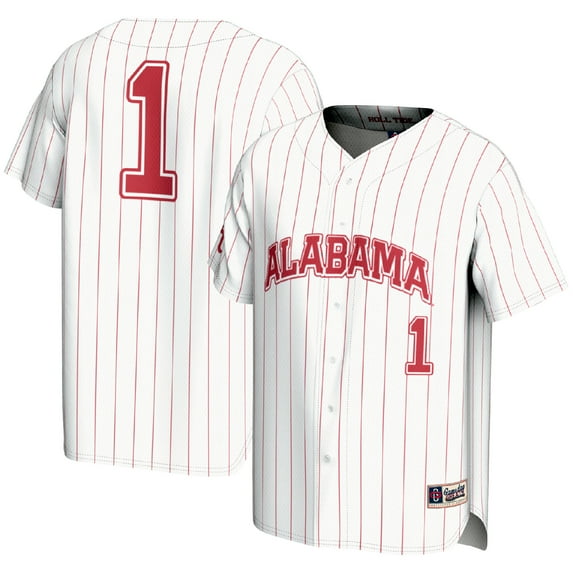 Men's GameDay Greats #1 White Alabama Crimson Tide Lightweight Baseball Fashion Jersey