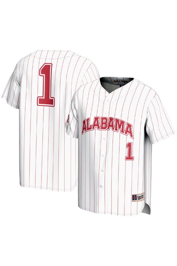 Men's GameDay Greats #1 White Alabama Crimson Tide Lightweight Baseball Fashion Jersey