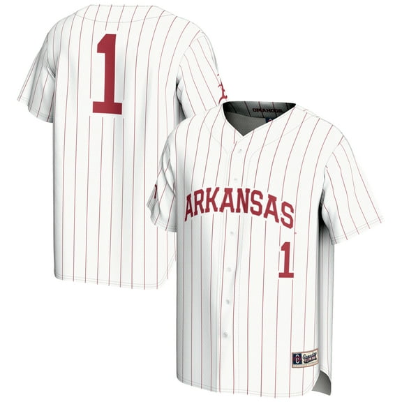 Men's GameDay Greats #1 White Arkansas Razorbacks Lightweight Baseball Jersey