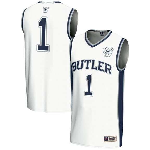 Men's GameDay Greats #1  White Butler Bulldogs  Lightweight Basketball Jersey