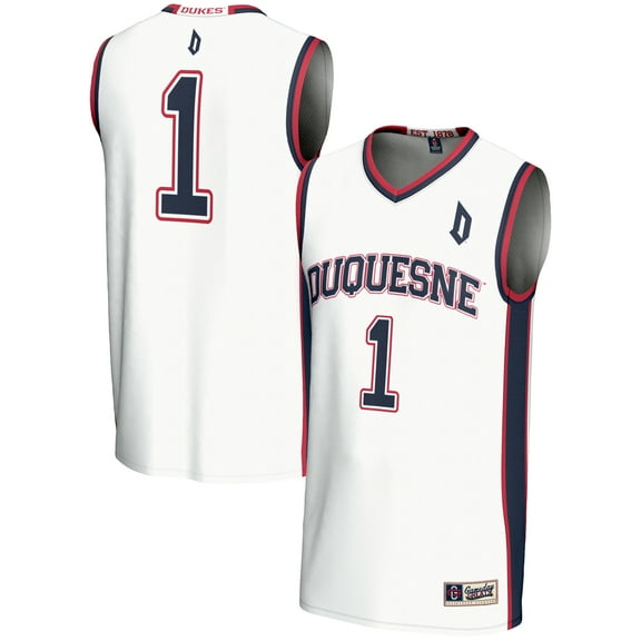 Men's GameDay Greats #1  White Duquesne Dukes  Lightweight Basketball Jersey