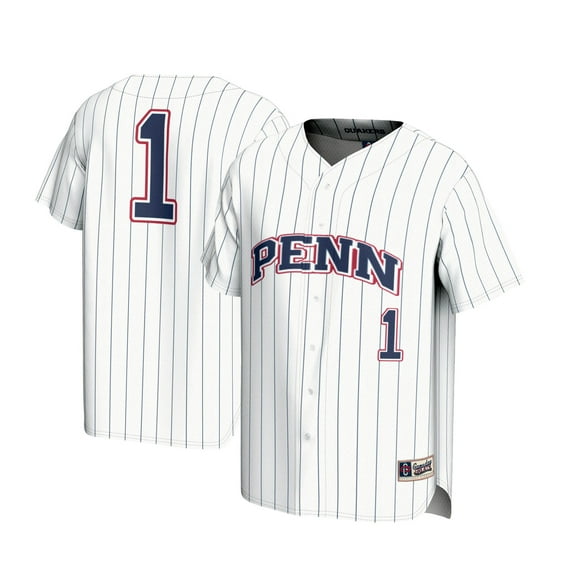 Men's GameDay Greats #1 White Pennsylvania Quakers Lightweight Baseball Jersey