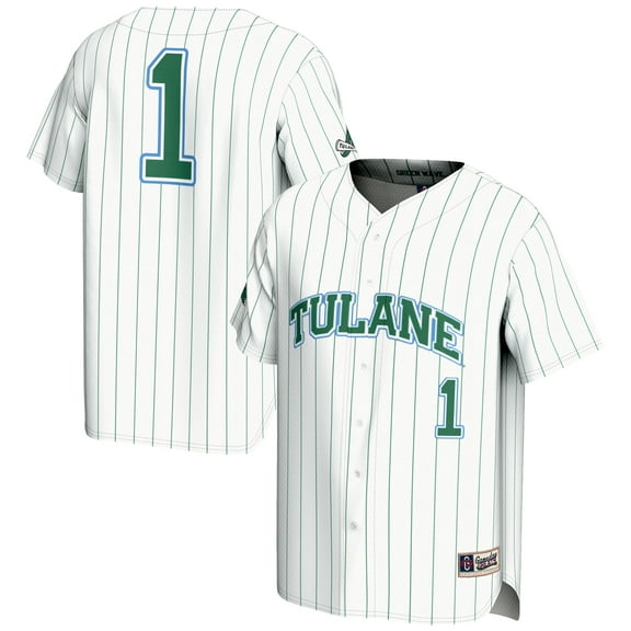 Men's GameDay Greats #1 White Tulane Green Wave Lightweight Baseball Jersey
