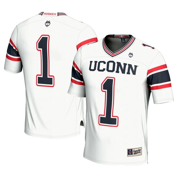Men's GameDay Greats #1 White UConn Huskies Football Jersey