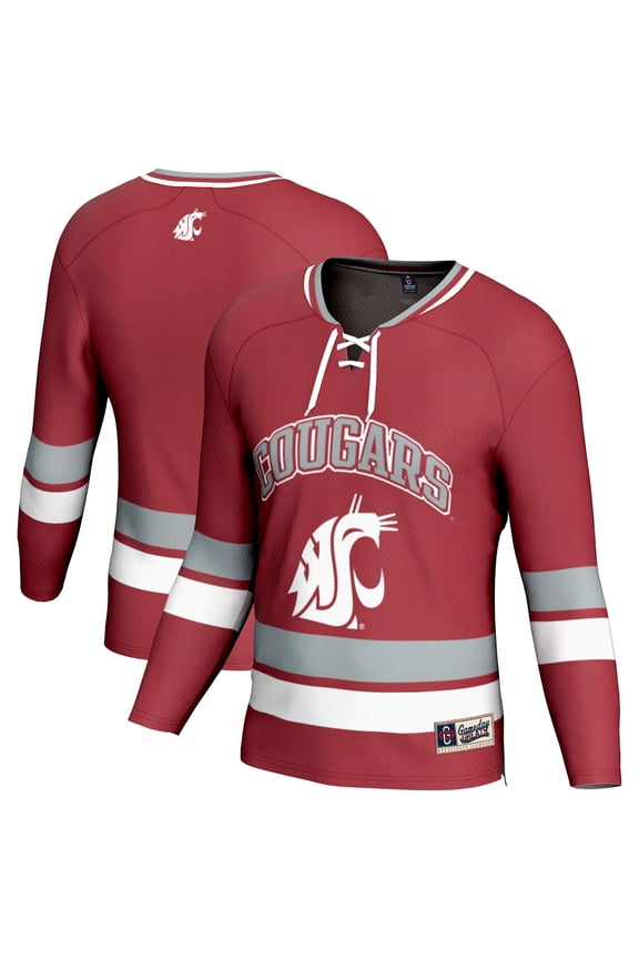 Men's GameDay Greats Crimson Washington State Cougars Spirit Hockey Jersey