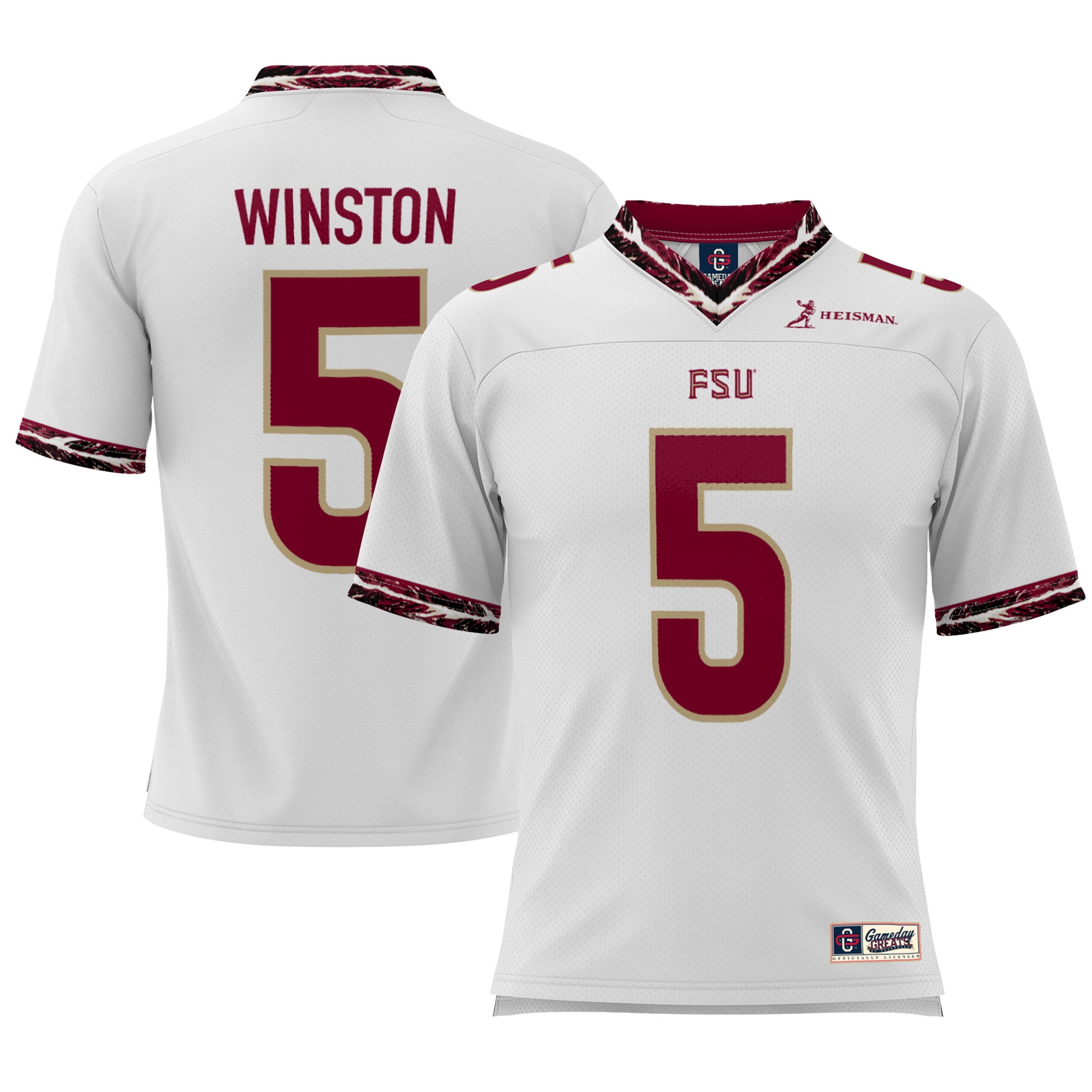 Men s GameDay Greats Jameis Winston White Florida State Seminoles Heisman Football Jersey Walmart