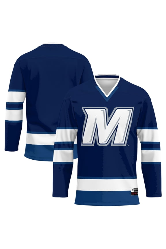 Men's GameDay Greats Navy Monmouth Hawks Hockey Jersey