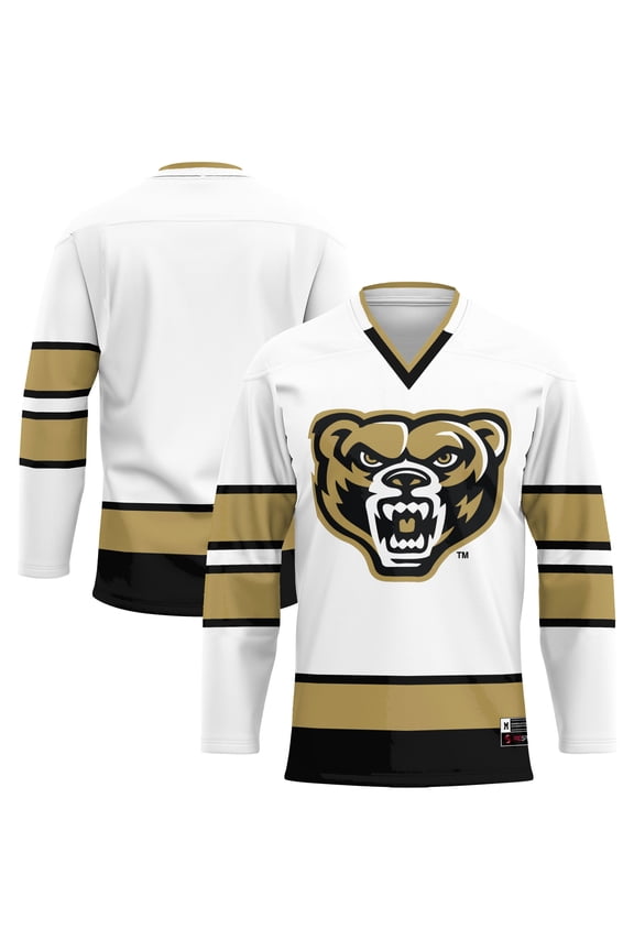 Men's GameDay Greats White Oakland Golden Grizzlies Hockey Jersey
