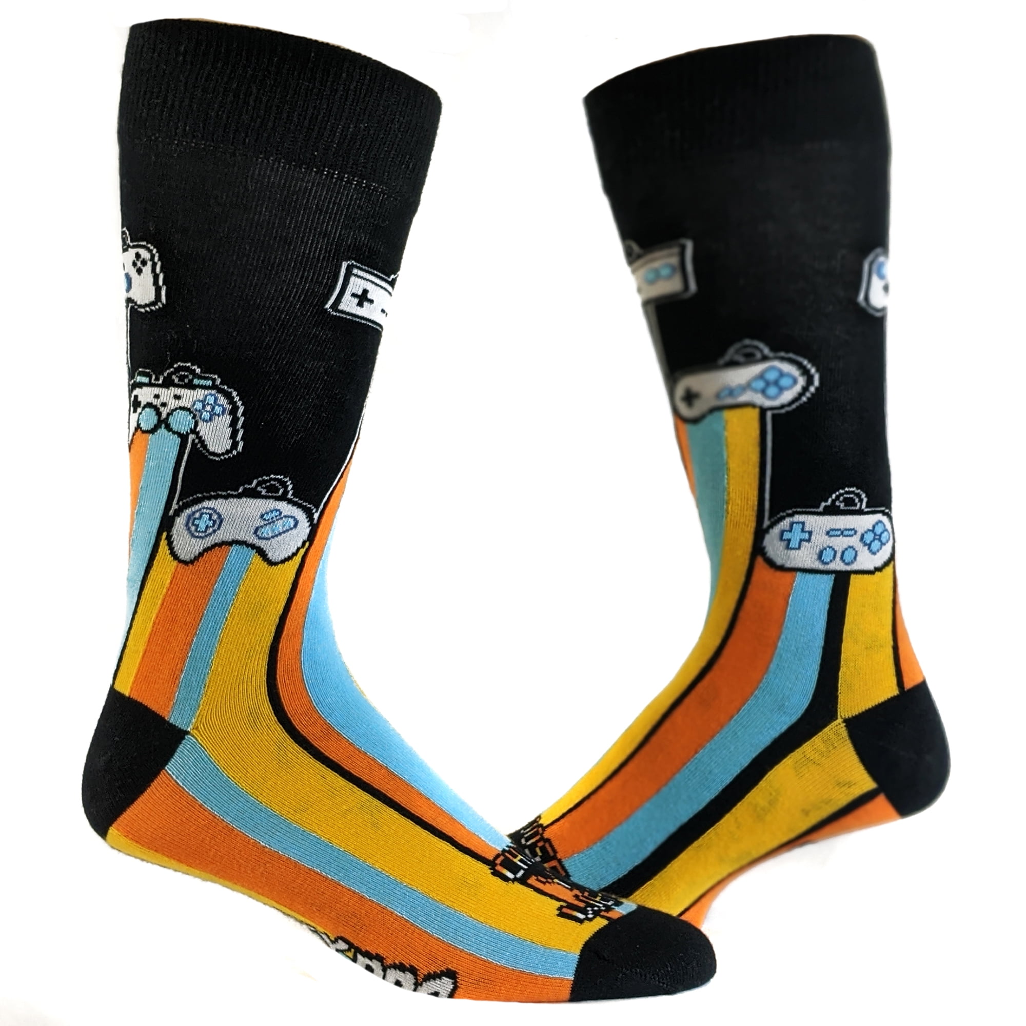 Men's Gamer Controller Socks Cool Funny Video Game Nerdy Footwear ...