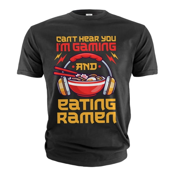 Men's Gaming Funny T-shirt Ramen and video games Tee humorous gift teeshirt