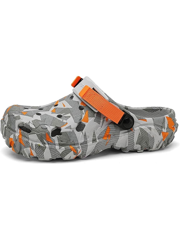 Men’s Clogs, Clogs for Men with Adjustable Back Strap, Graphic Garden Shoes, Slip On Beach Sandals, Lightweight Outdoor Water Shoes, Sizes 7-15