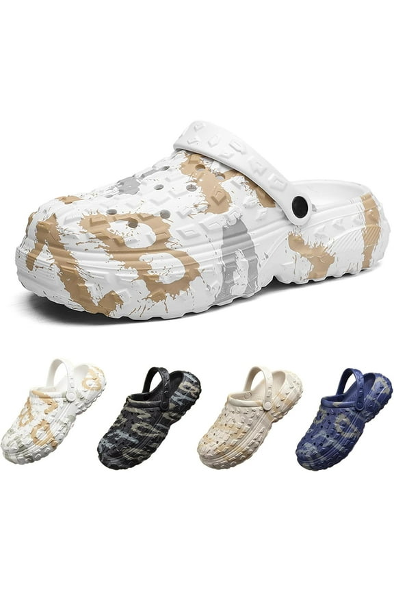 Men's Garden Clogs Shoes Fun Graffiti Wrapped Clog Sandals Non Slip Outdoor Beach Slippers