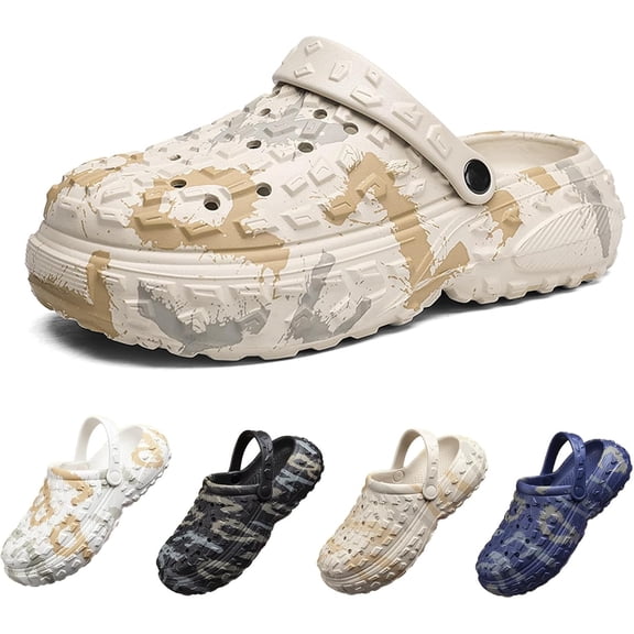 Men's Garden Clogs Shoes Fun Graffiti Wrapped Clog Sandals Non Slip Outdoor Beach Slippers