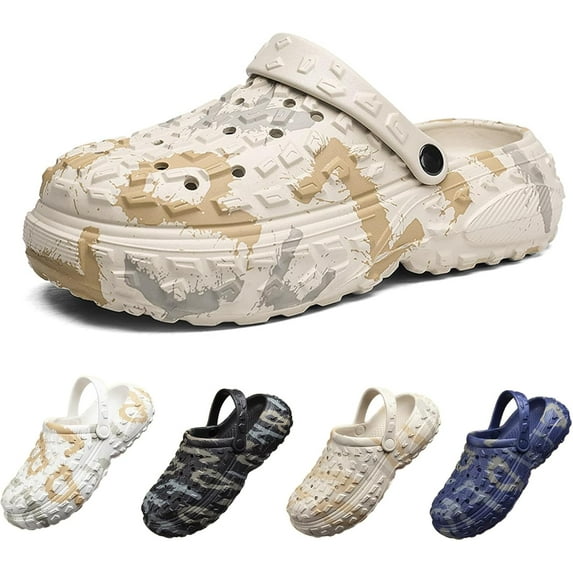 Men's Garden Clogs Shoes Fun Graffiti Wrapped Clog Sandals Non Slip Outdoor Beach Slippers