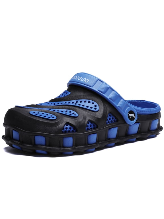 Men's Garden Clogs Slip-On Sandals Breathable Beach Water Shoes Lightweight Sport Sandal Waterproof Flip Flop Kitchen Hospitcal Beach Yard Pool Shower Slides Summer Mules Walking Slippers Blue 44