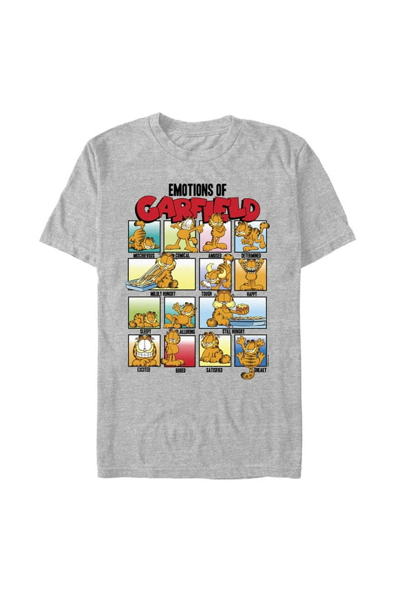 Men's Garfield Emotions of Cat Table Graphic T-Shirt