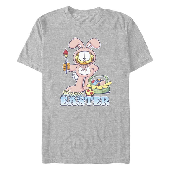 Men's Garfield Happy Easter Bunny Ears Cat  Graphic T-Shirt