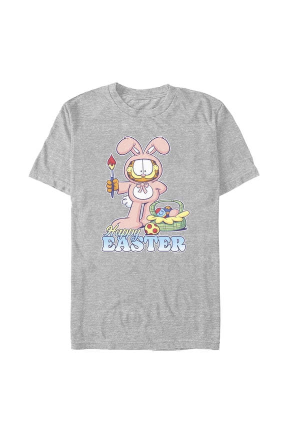 Men's Garfield Happy Easter Bunny Ears Cat Graphic T-Shirt