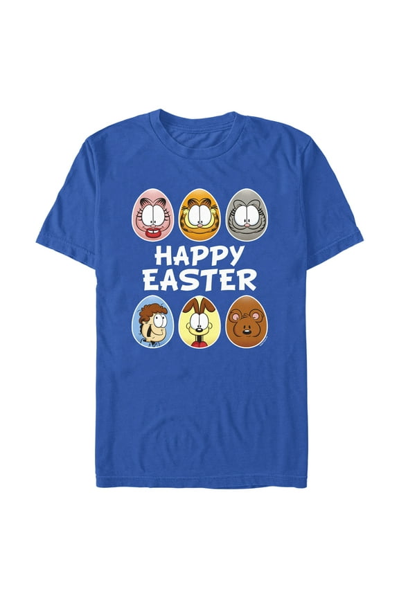 Men's Garfield Happy Easter Egg Portraits Graphic T-Shirt