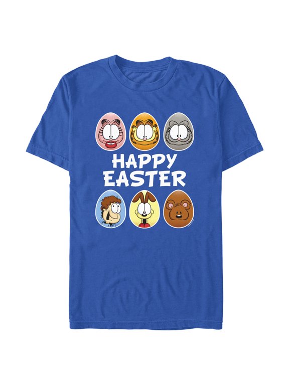 Men's Garfield Happy Easter Egg Portraits Graphic T-Shirt