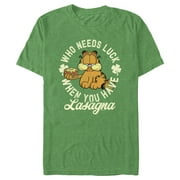 Men's Garfield St. Patrick's Day Who needs Luck when You have Lasagna Graphic T-Shirt