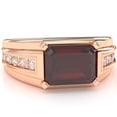 thumbnail image 1 of Men's Garnet Diamond Channel Ring In Solid 14k Rose Gold, 1 of 6