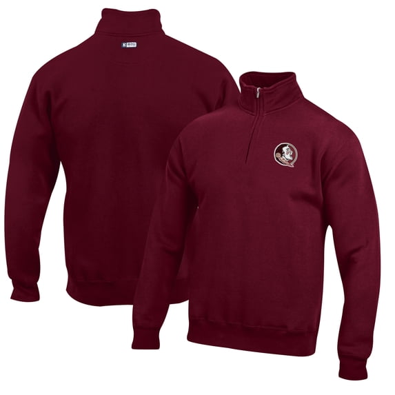 Men's Garnet Florida State Seminoles Big Cotton Quarter-Zip Pullover Sweatshirt