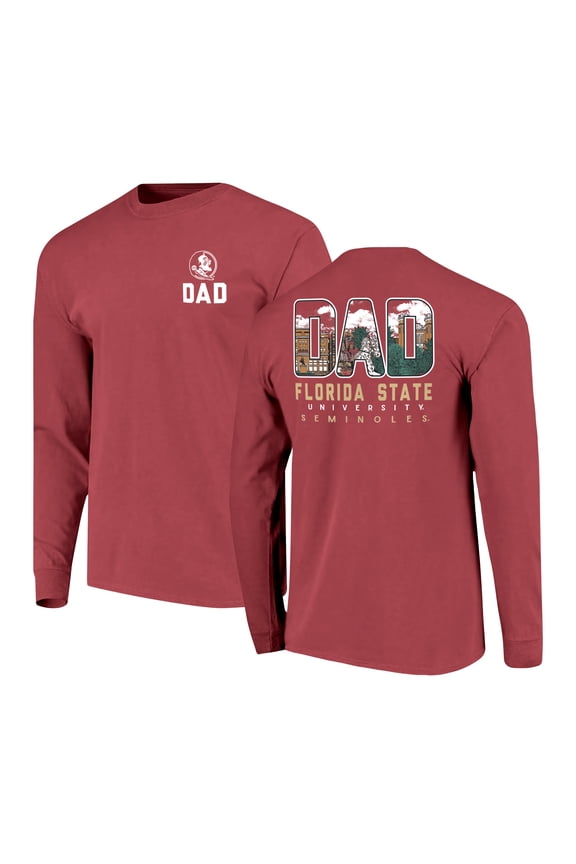 Men's Garnet Florida State Seminoles Father's Day Campus Drawing Long Sleeve T-Shirt