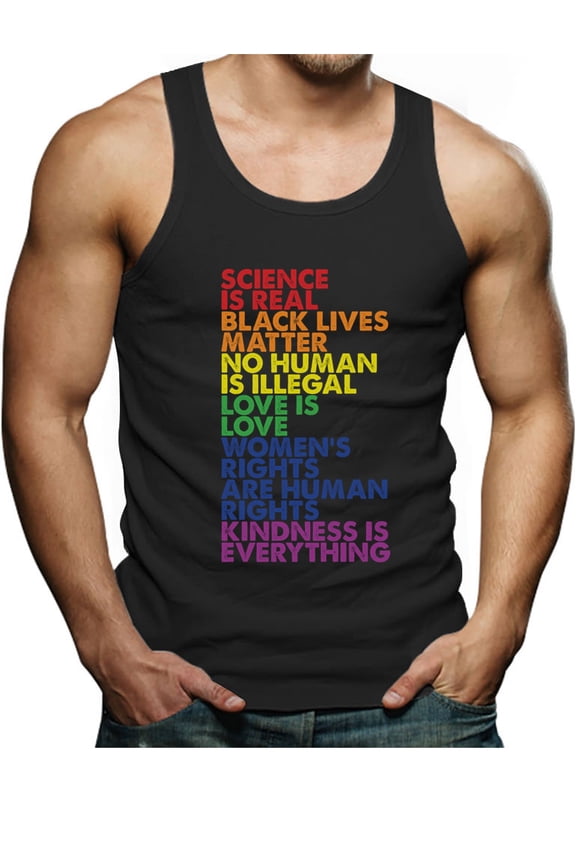 Men's Gay Pride Rainbow Flag Pocket Tank Top - Love and Equality Advocacy - Comfortable and Breathable LGBTQ Supportive Singlet - X-Large Black
