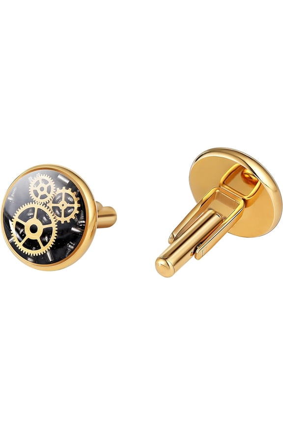 Men's Gear Cufflinks Punk Cufflinks in Sliver Steampunk Design Business & Wedding Gifts for Men Idea  for Father's Day Thanks  Christmas